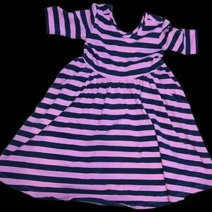 Hanna Andersson Pink and Navy Striped Dress
